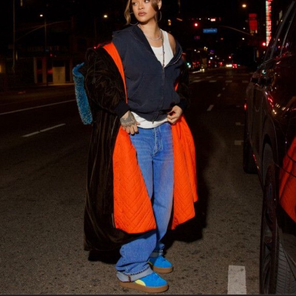 Fendy Puma Creeper Phatty By Rhianna NWOT Women’s Size 6 Blue Neon Green - Picture 2 of 13